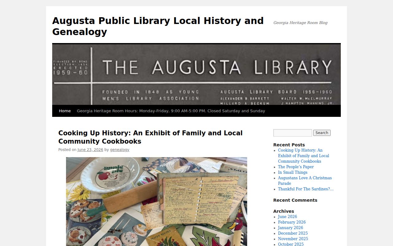 Richmond County city directory companion resources on Augusta genealogy portal