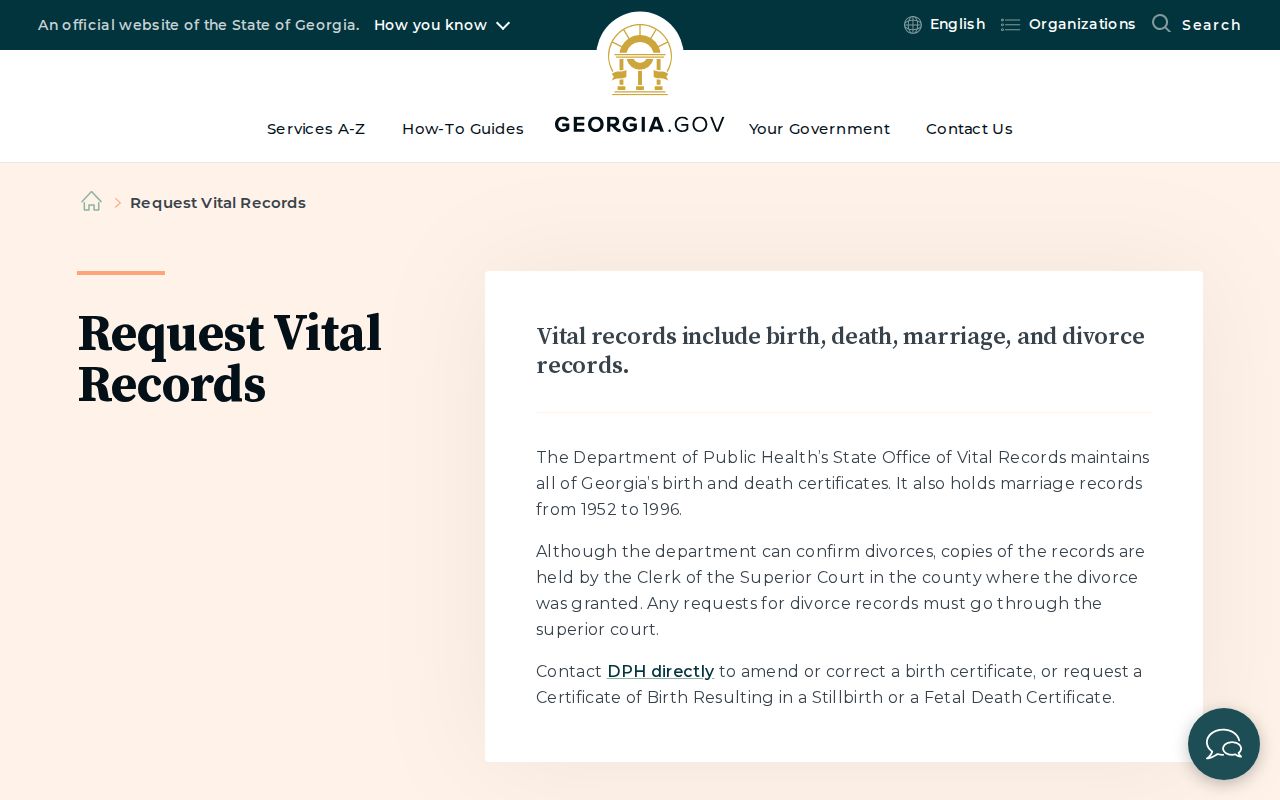 Richmond County residents directory Georgia vital records request