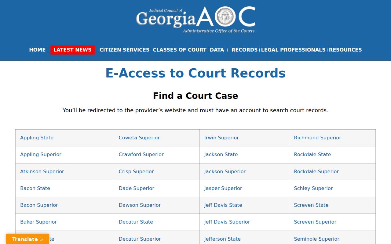 Richmond County residents directory Georgia court access