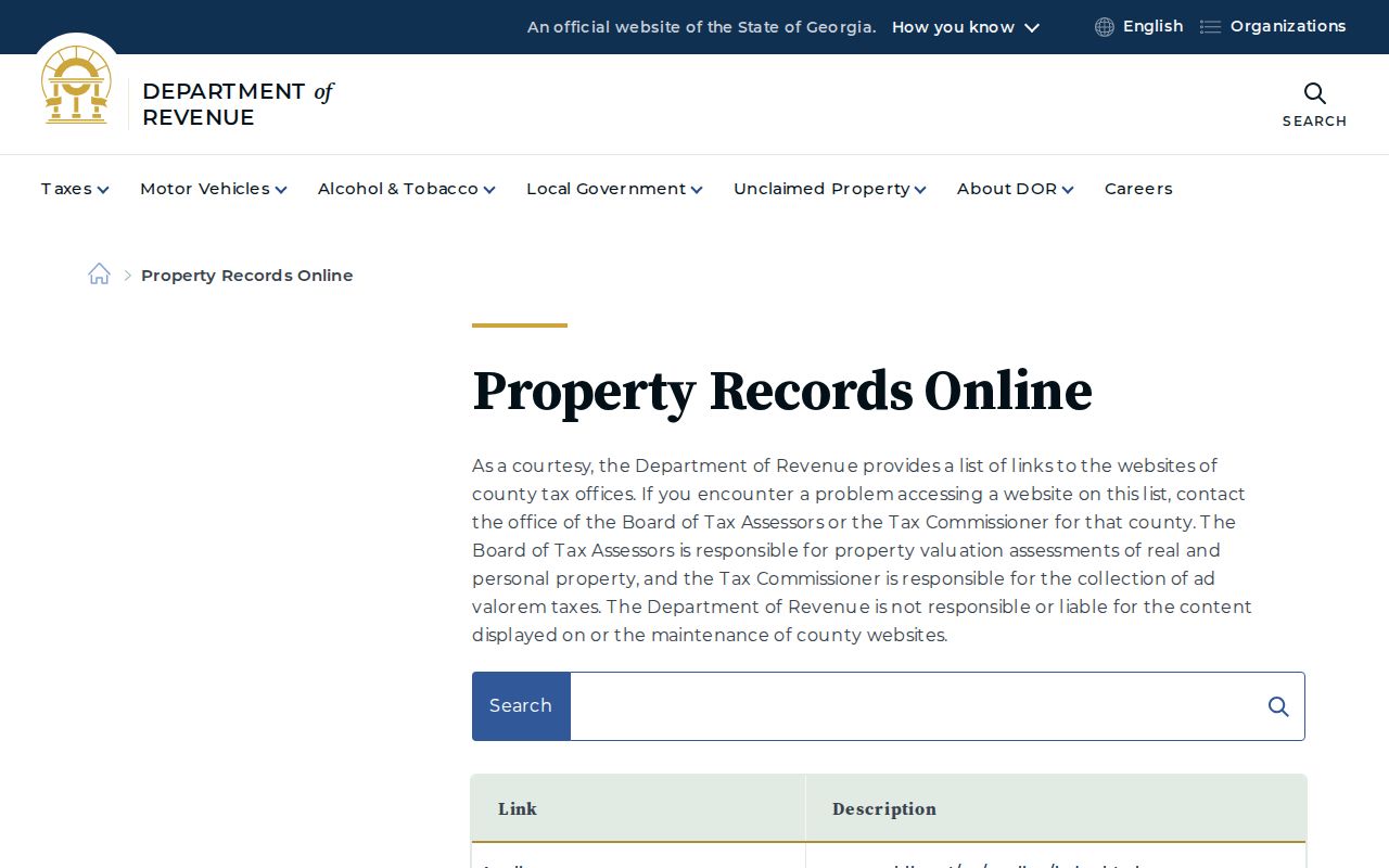 Georgia county property directory for the Richmond County street directory